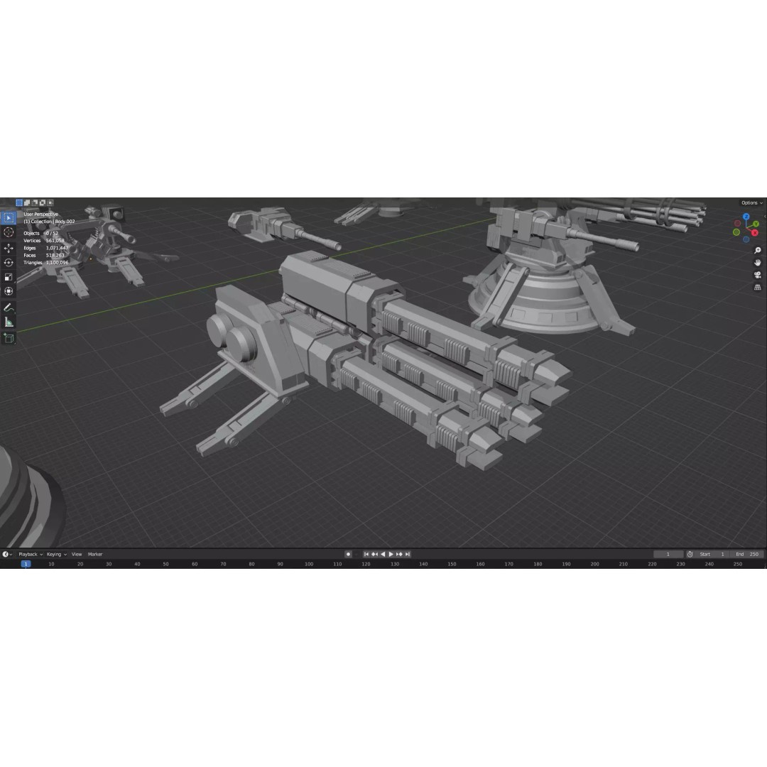 Turret and AA Gun 3D Model – Low Poly Defense Pack, FBX, OBJ - View 93