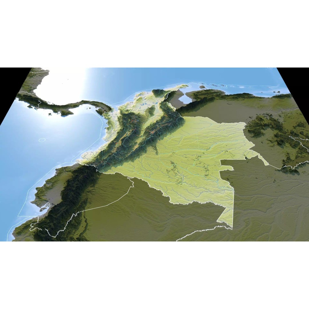 Colombia Map 3D Model – Realistic Satellite Terrain, FBX, OBJ - View 13