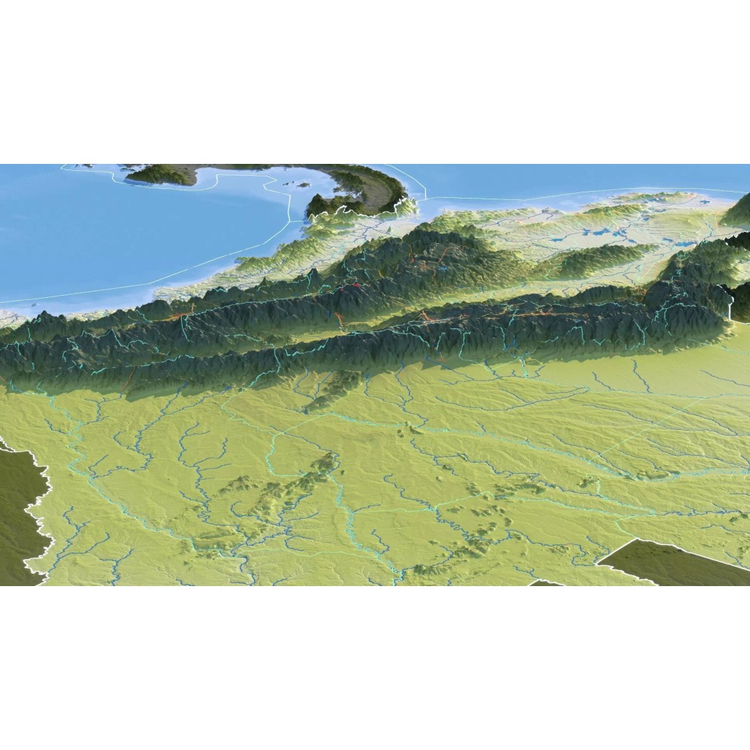 Colombia Map 3D Model – Realistic Satellite Terrain, FBX, OBJ - View 15