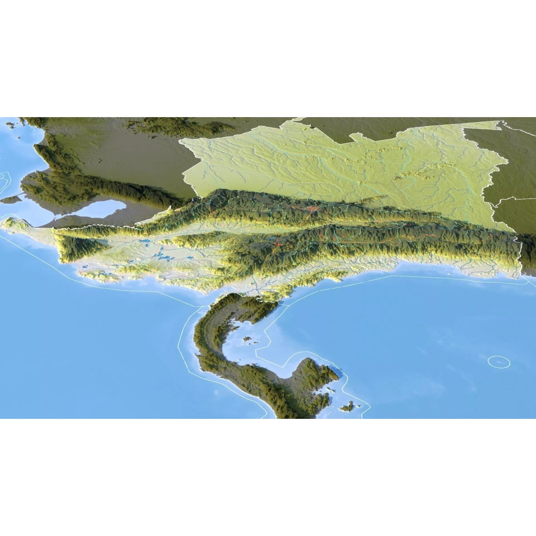 Colombia Map 3D Model – Realistic Satellite Terrain, FBX, OBJ - View 16