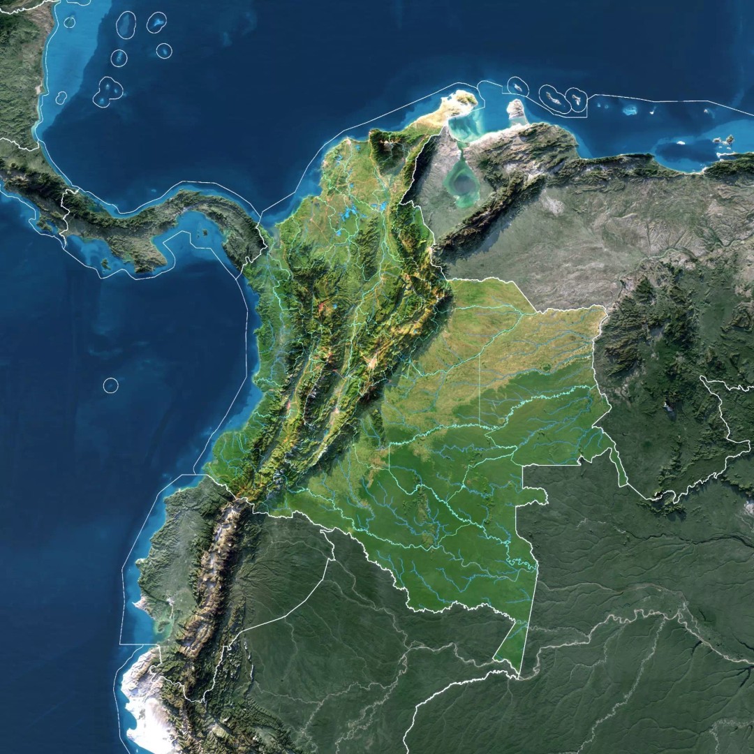 Colombia Map 3D Model – Realistic Satellite Terrain, FBX, OBJ - View 3