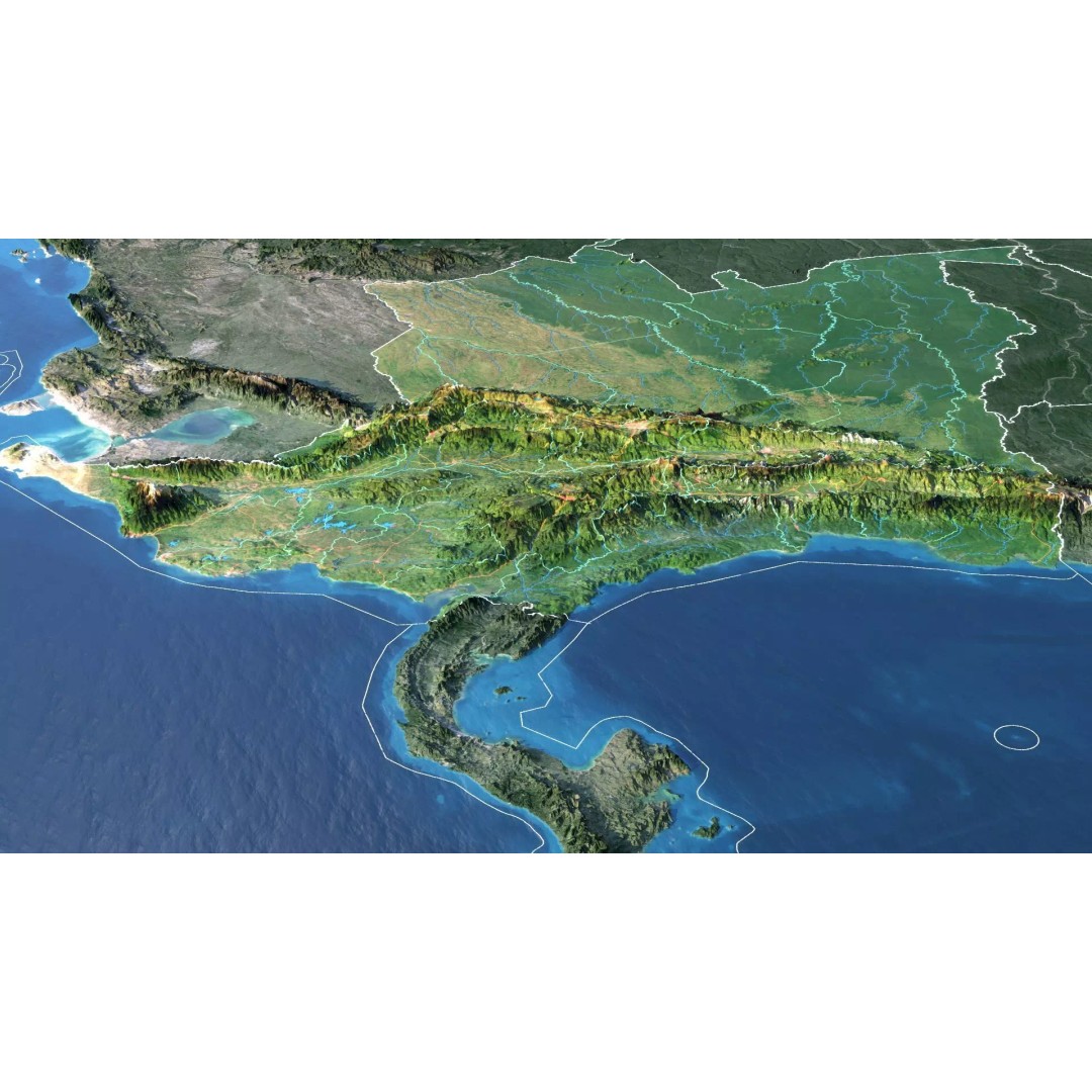 Colombia Map 3D Model – Realistic Satellite Terrain, FBX, OBJ - View 7