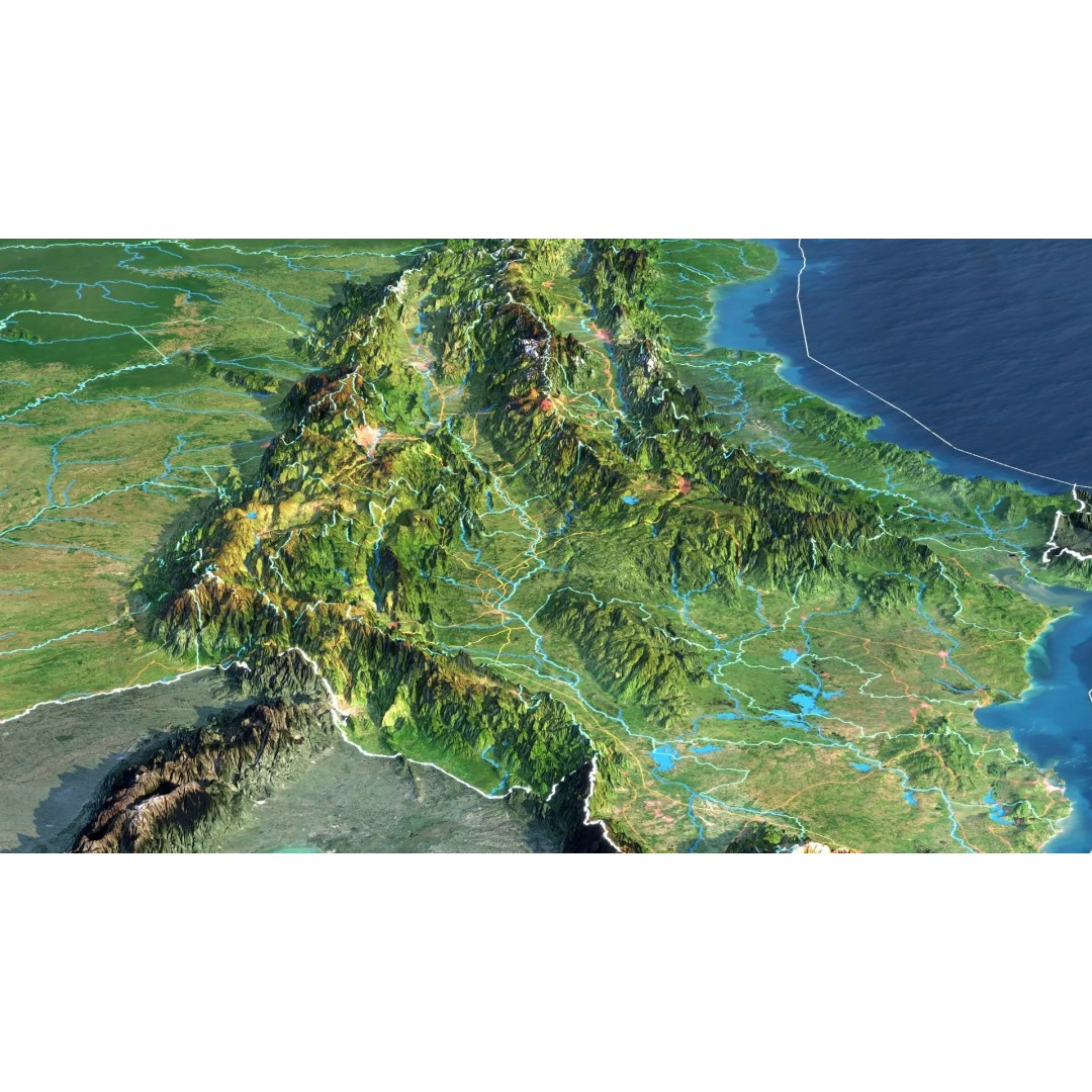 Colombia Map 3D Model – Realistic Satellite Terrain, FBX, OBJ - View 8