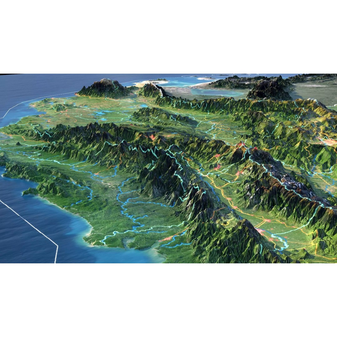 Colombia Map 3D Model – Realistic Satellite Terrain, FBX, OBJ - View 9