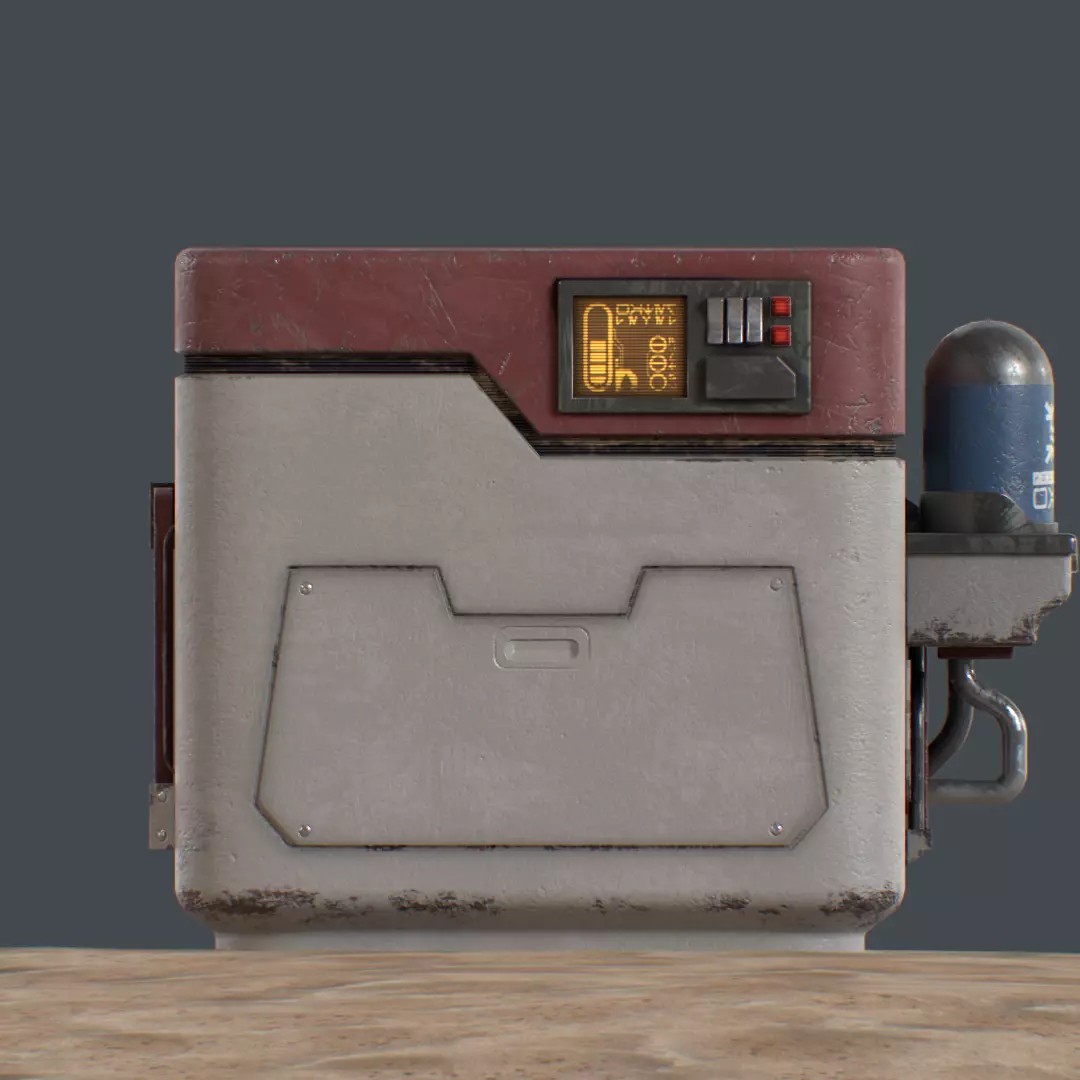 Sci-Fi Pot 3D Model – Low Poly Game-Ready Asset, FBX - View 2