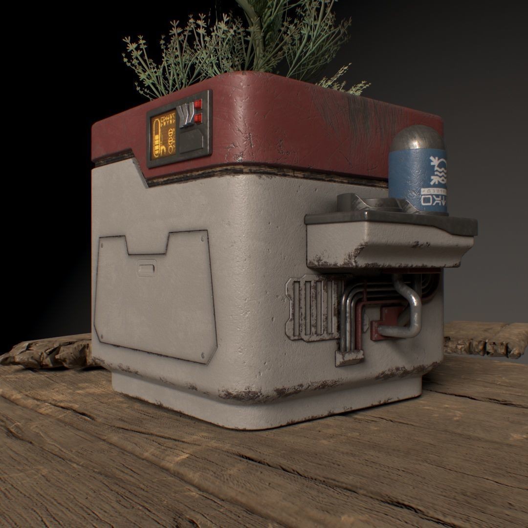 Sci-Fi Pot 3D Model – Low Poly Game-Ready Asset, FBX - View 4