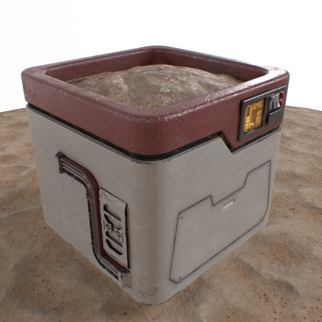 Sci-Fi Pot 3D Model – Low Poly Game-Ready Asset, FBX - View 6