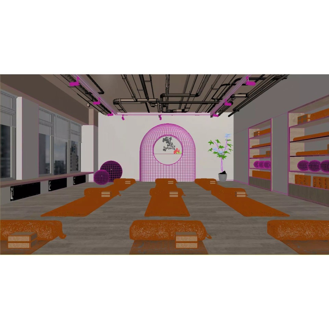 Yoga Studio 3D Model – Modern Minimalist Zen Space, FBX, OBJ