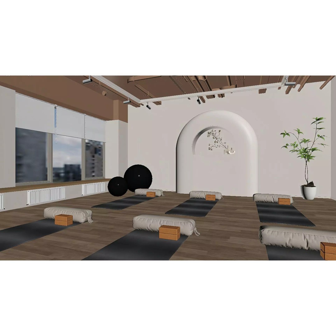 Yoga Studio 3D Model – Modern Minimalist Zen Space, FBX, OBJ - View 5