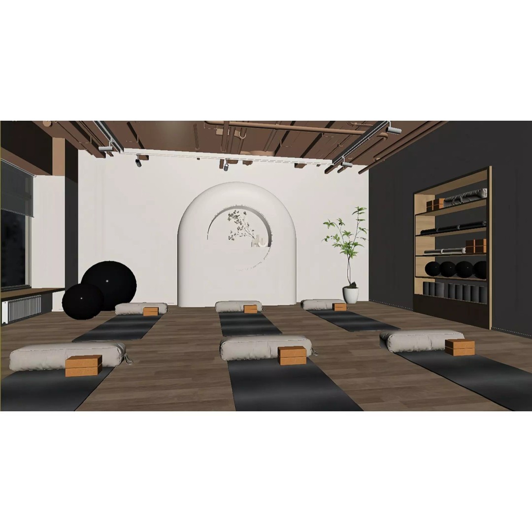 Yoga Studio 3D Model – Modern Minimalist Zen Space, FBX, OBJ - View 6