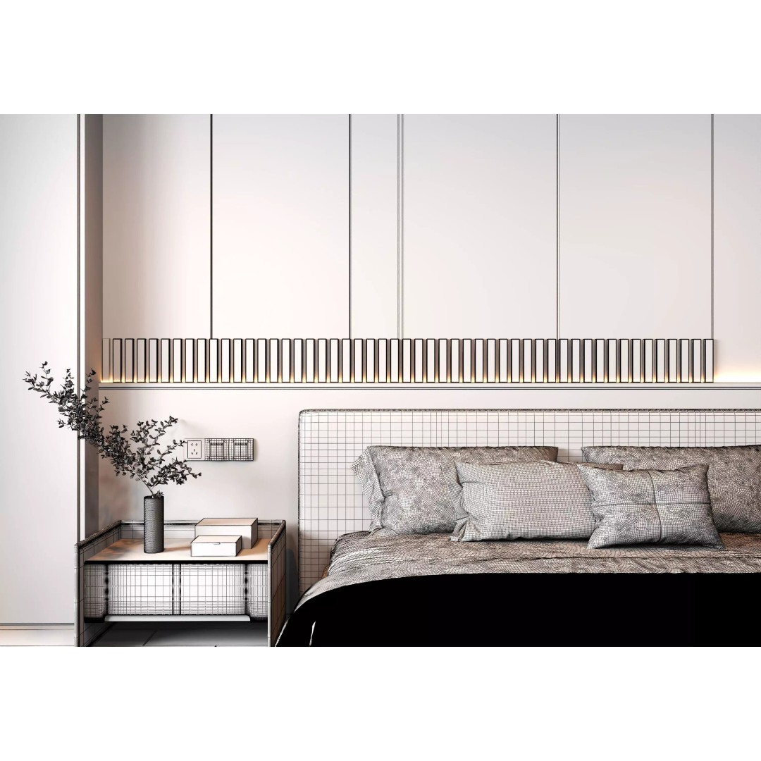 Bedroom Interior 3D Model – Modern Design, Game-Ready FBX & OBJ Formats - View 14