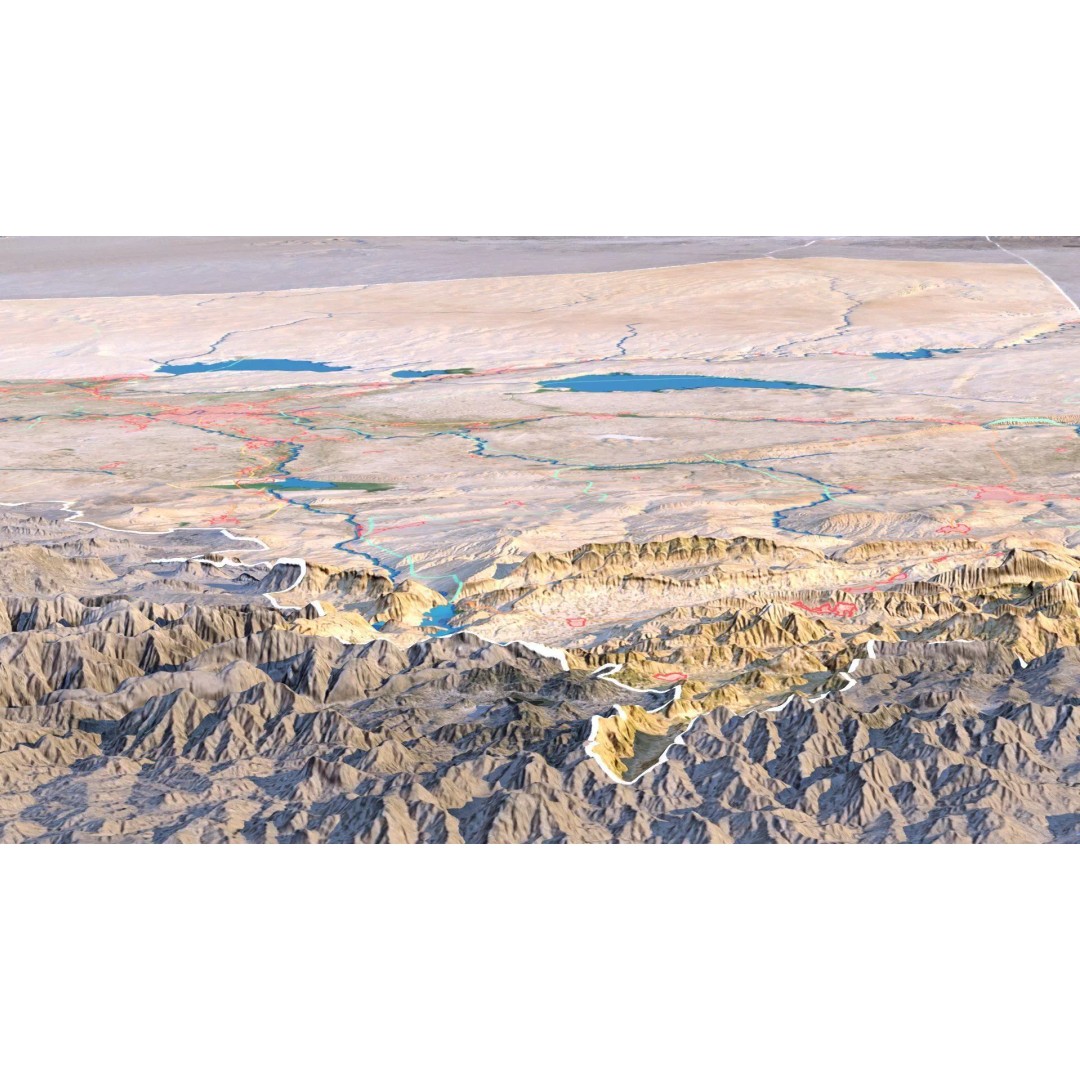 Iraq Map 3D Model – Realistic Satellite Terrain, 22K Textures, FBX, OBJ - View 10