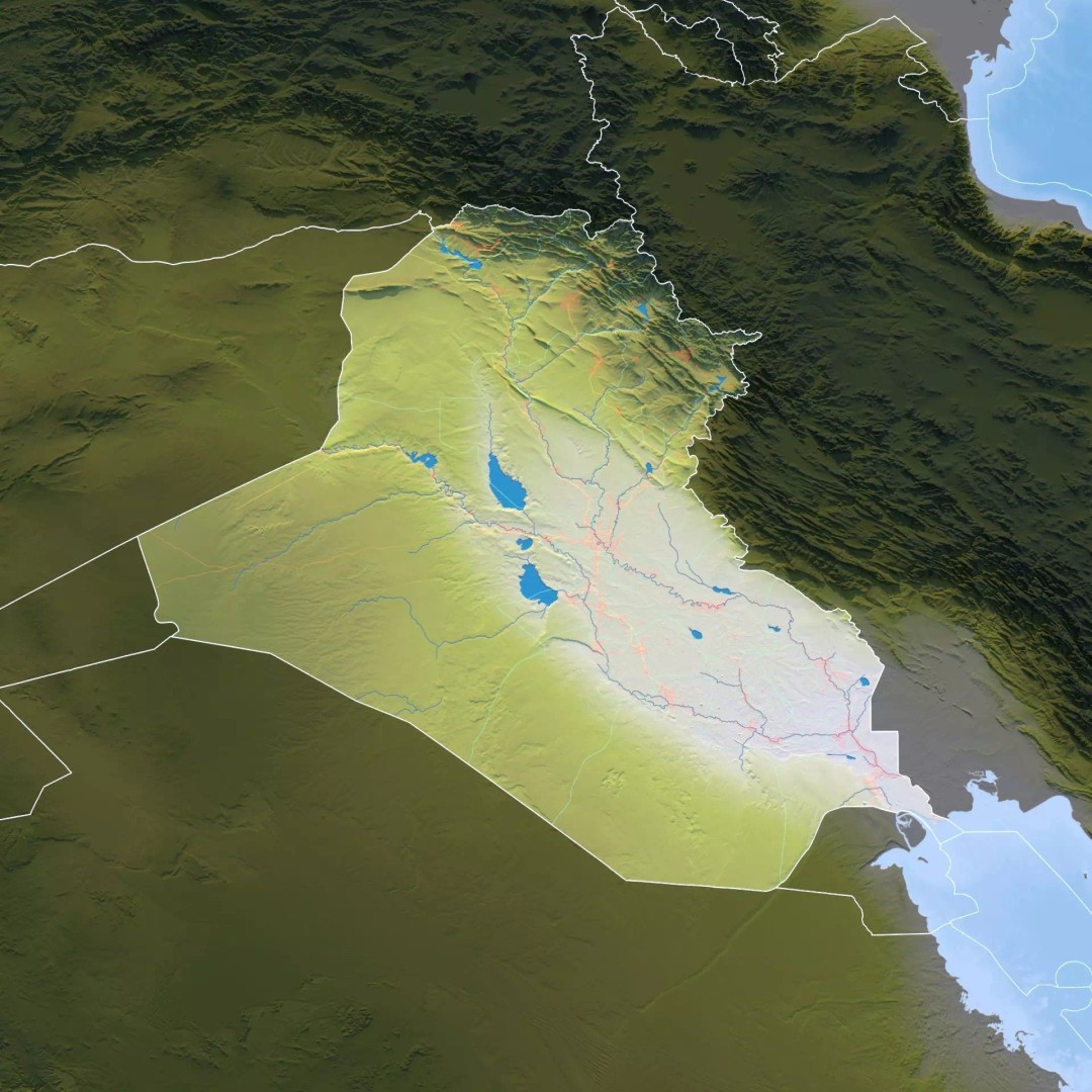 Iraq Map 3D Model – Realistic Satellite Terrain, 22K Textures, FBX, OBJ - View 12