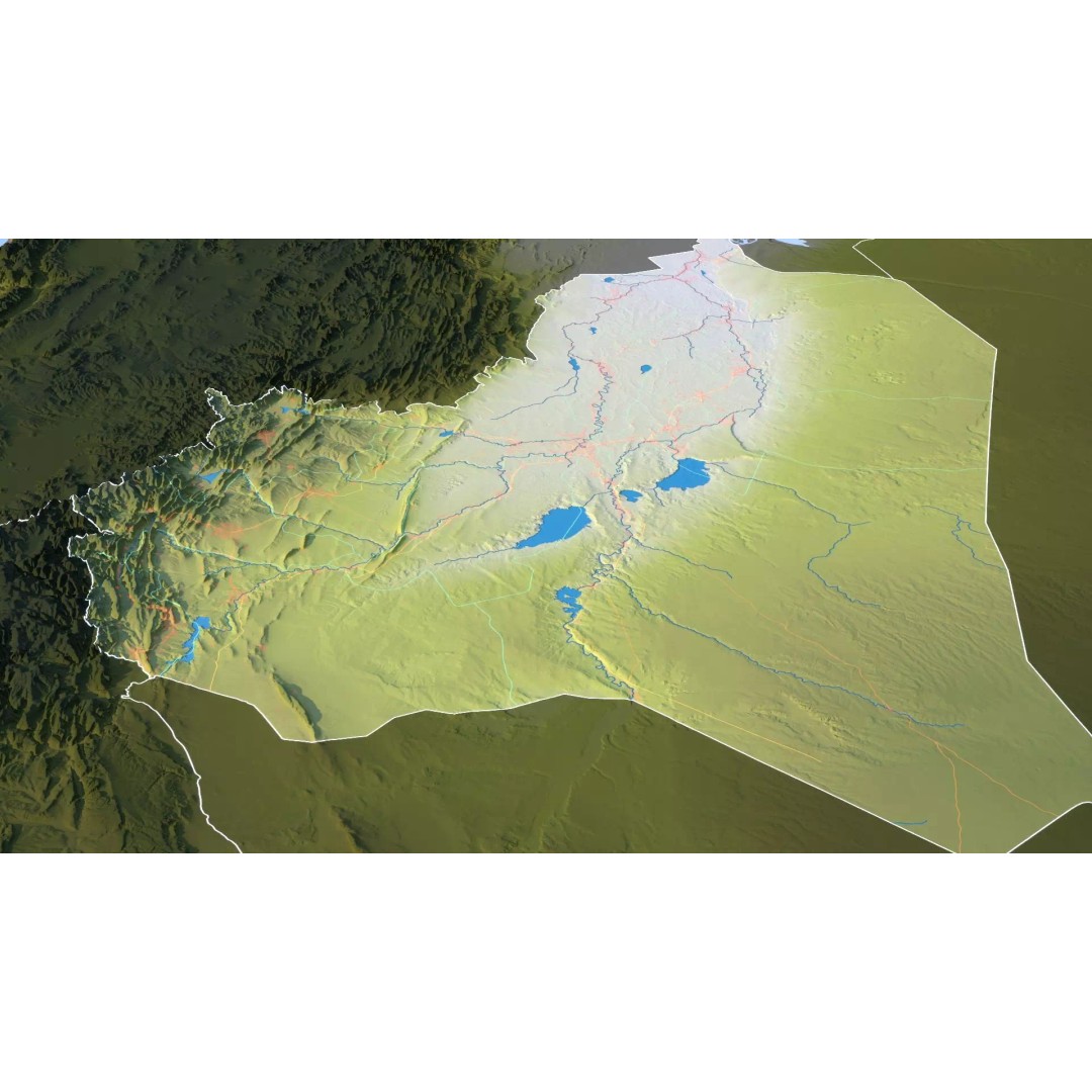 Iraq Map 3D Model – Realistic Satellite Terrain, 22K Textures, FBX, OBJ - View 16