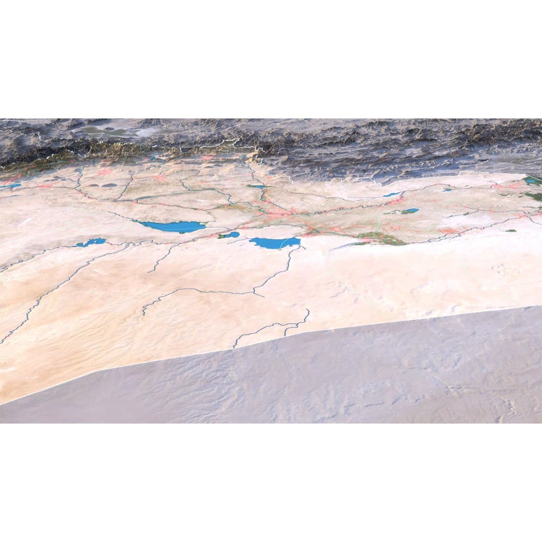 Iraq Map 3D Model – Realistic Satellite Terrain, 22K Textures, FBX, OBJ - View 5