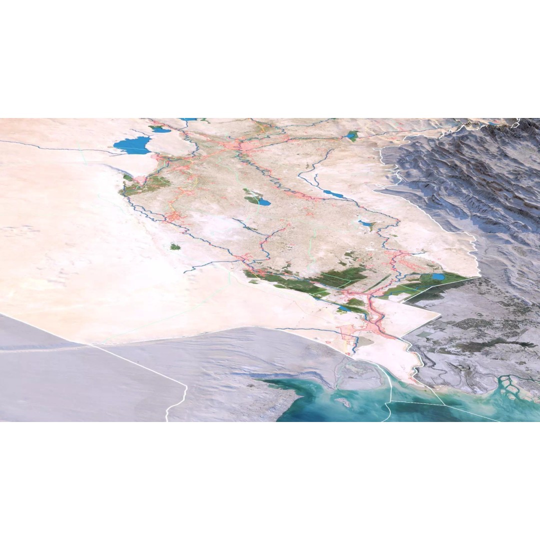 Iraq Map 3D Model – Realistic Satellite Terrain, 22K Textures, FBX, OBJ - View 6