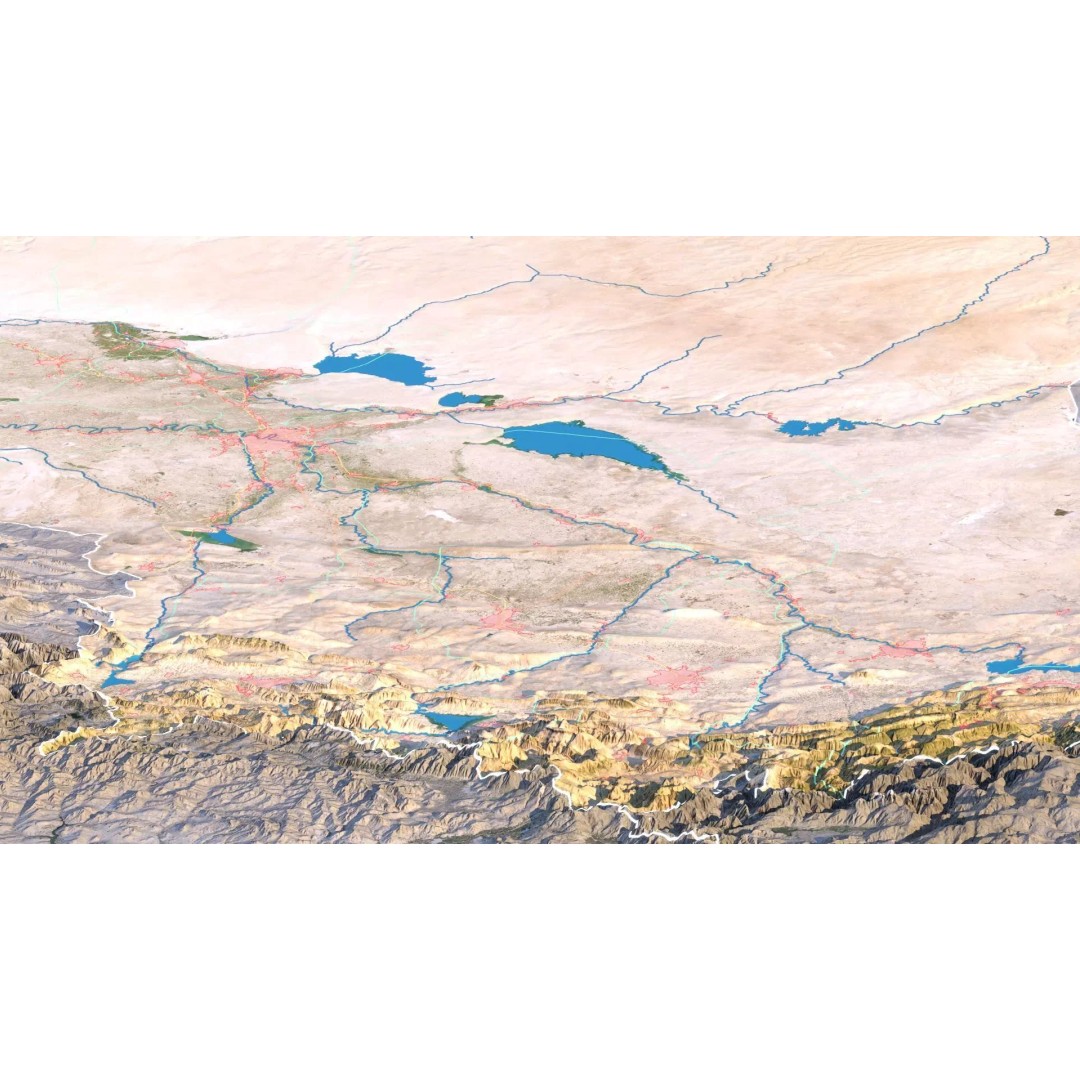 Iraq Map 3D Model – Realistic Satellite Terrain, 22K Textures, FBX, OBJ - View 8