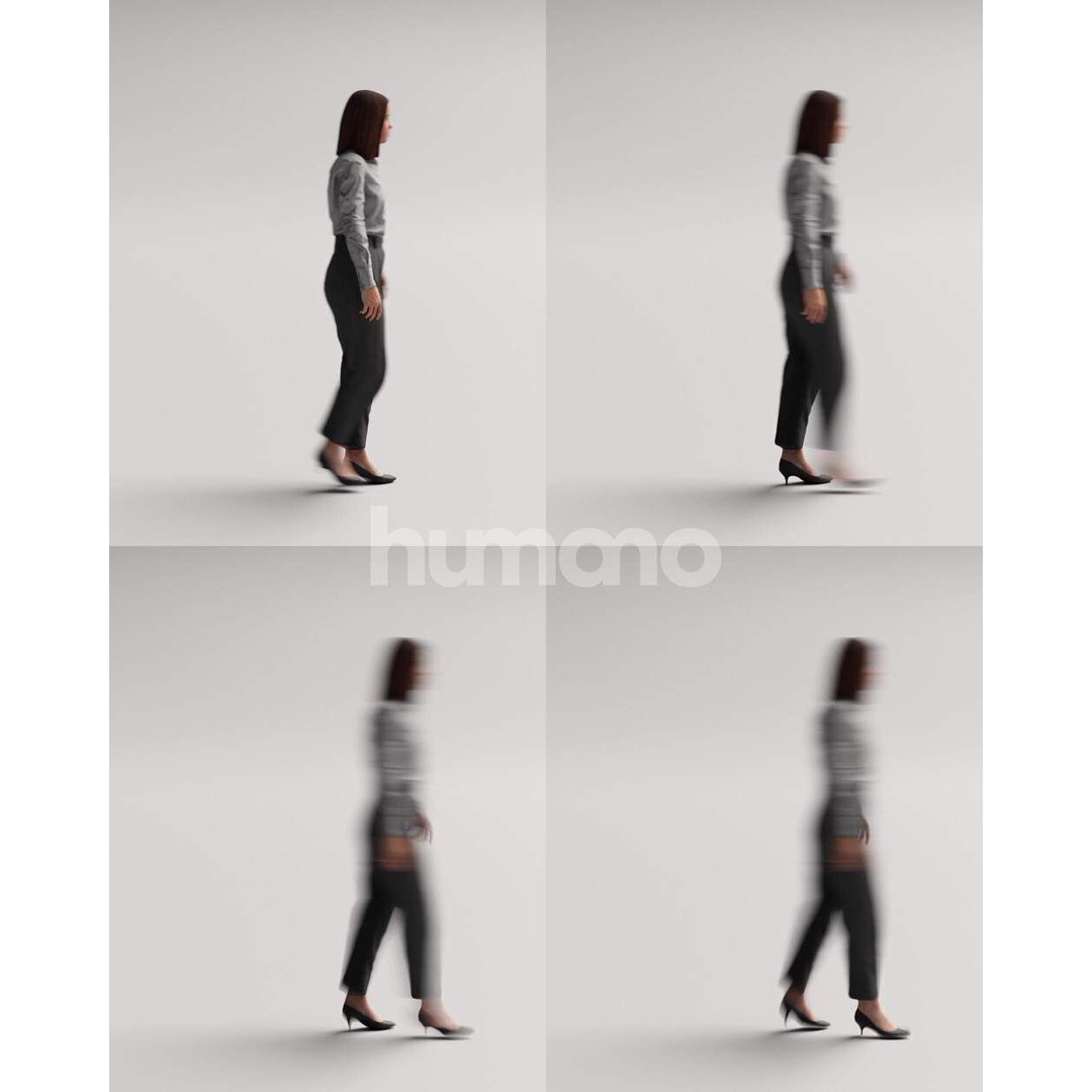 Humano Woman 3D Model – Realistic Walking Animation, FBX, PBR