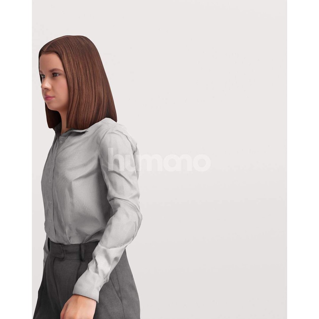 Humano Woman 3D Model – Realistic Walking Animation, FBX, PBR - View 11