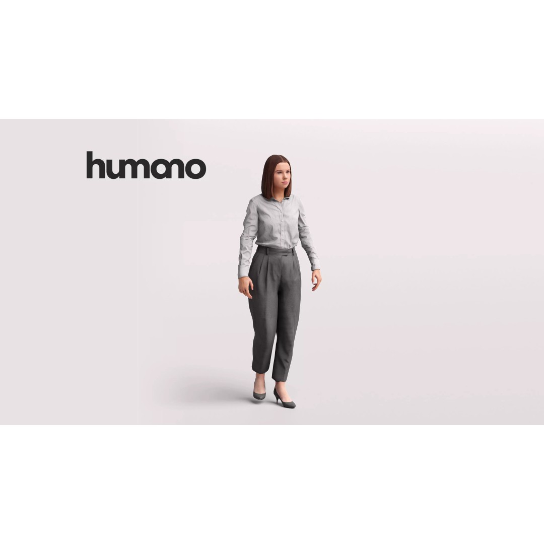 Humano Woman 3D Model – Realistic Walking Animation, FBX, PBR - View 2