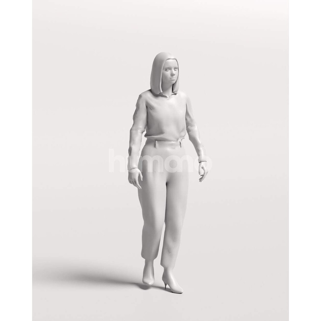 Humano Woman 3D Model – Realistic Walking Animation, FBX, PBR - View 4