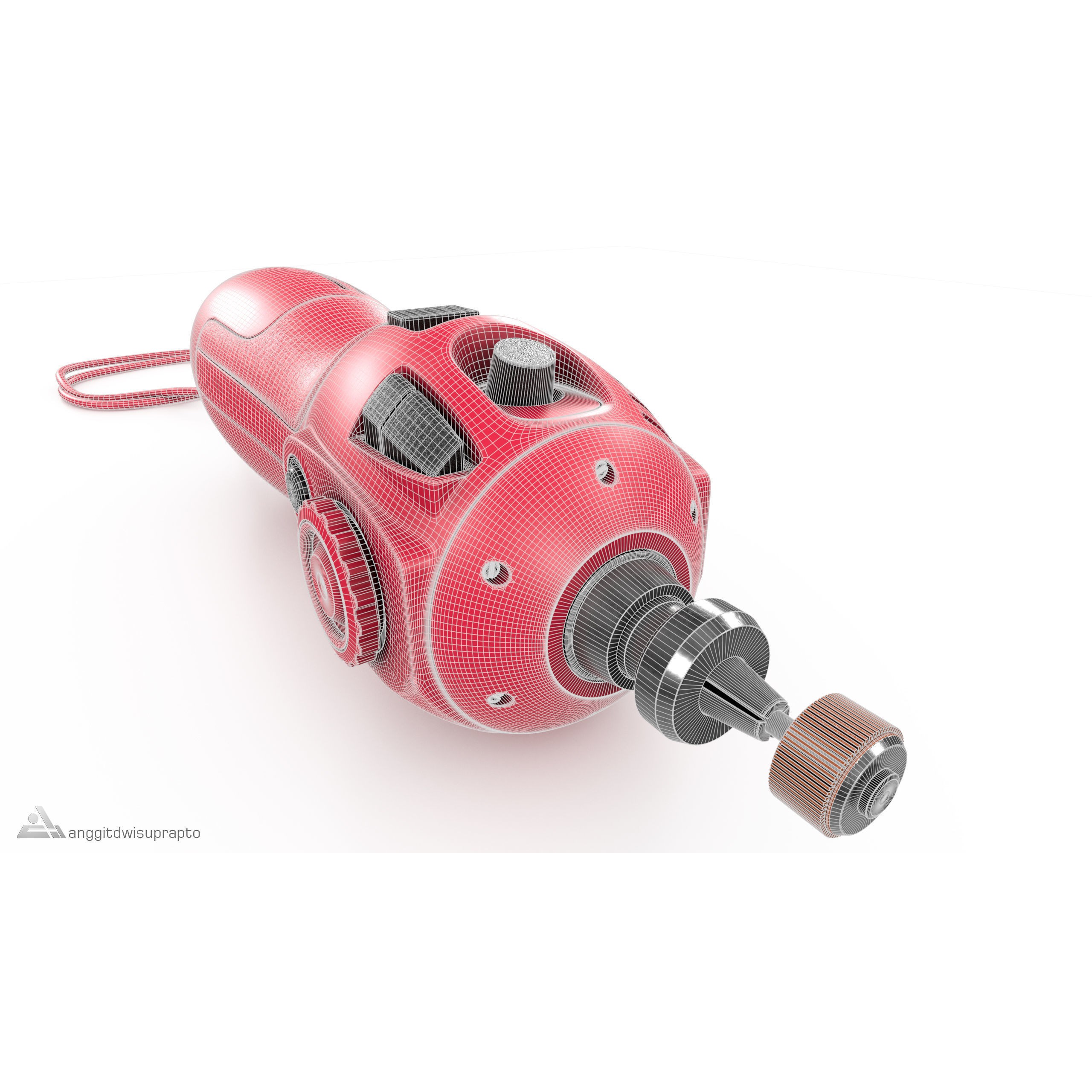 Rotary Tool - Low-Poly Game-Ready 3D Model - View 10