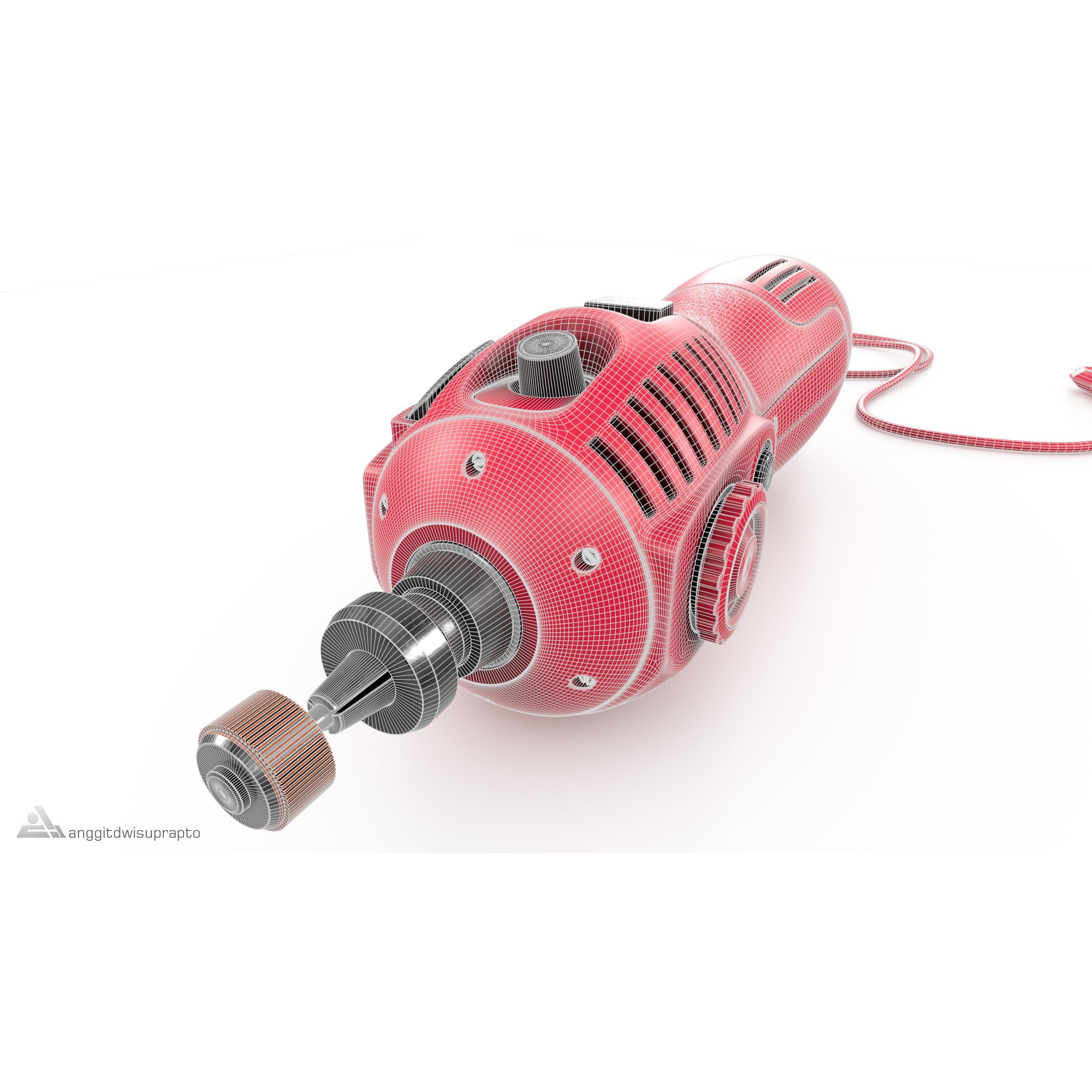 Rotary Tool - Low-Poly Game-Ready 3D Model - View 11