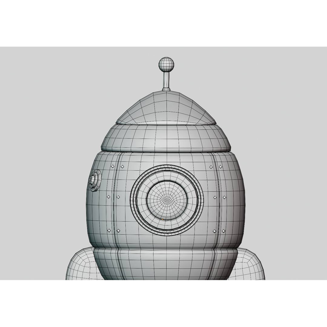 Metal Space Rocket 3D Model – Low Poly Cartoon Spaceship, FBX, OBJ - View 5