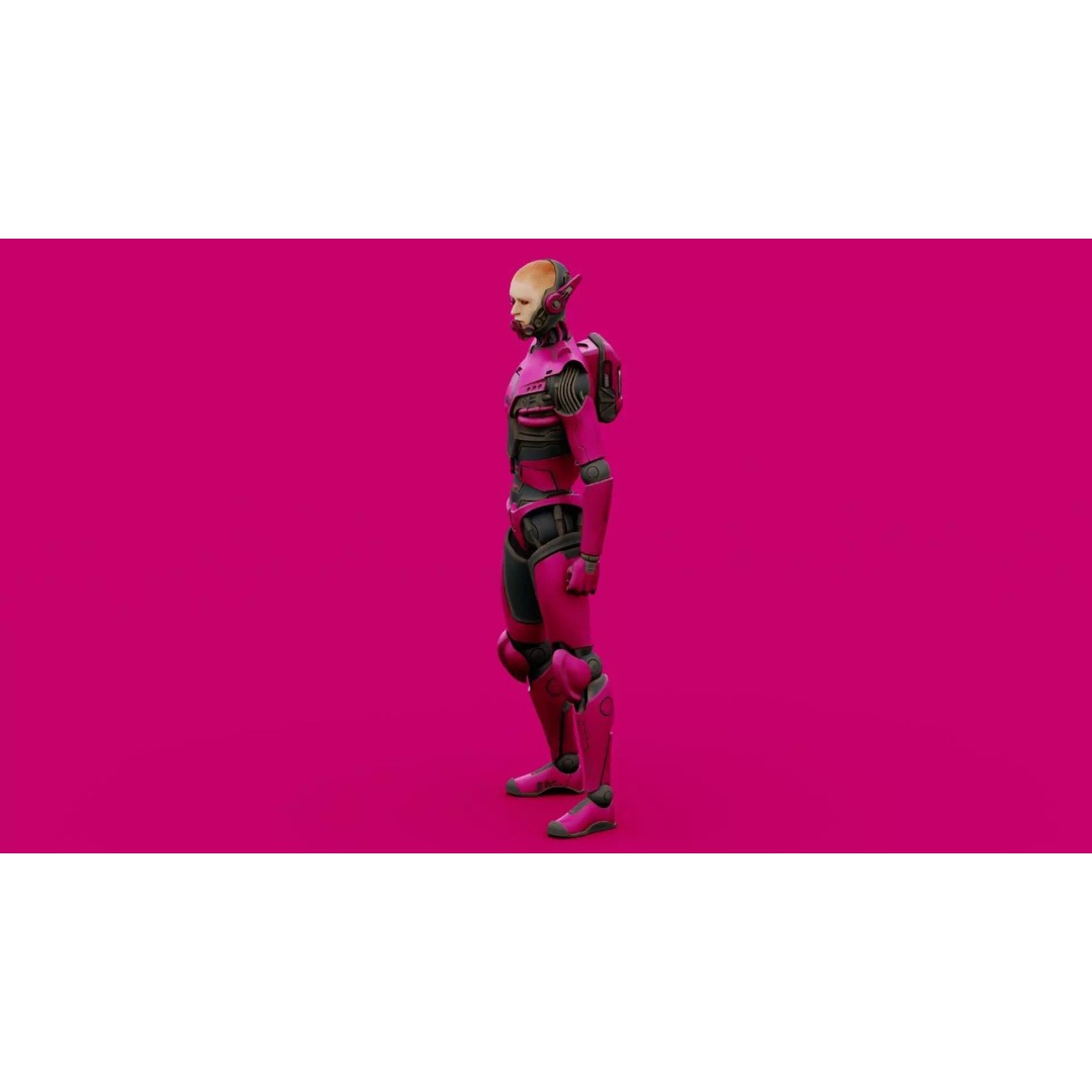 CYBORGTOPIA B-36 3D Model – Rigged Sci-Fi Character for Unity, Unreal Engine - View 10