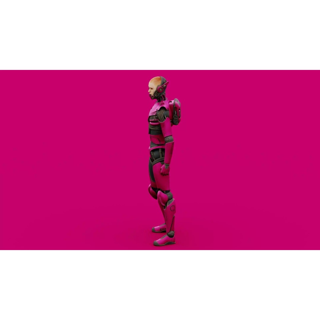 CYBORGTOPIA B-36 3D Model – Rigged Sci-Fi Character for Unity, Unreal Engine - View 11