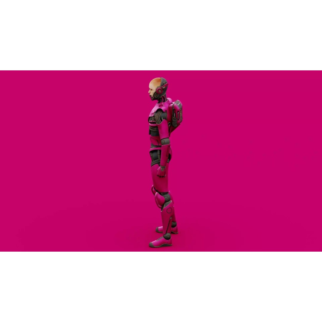 CYBORGTOPIA B-36 3D Model – Rigged Sci-Fi Character for Unity, Unreal Engine - View 12