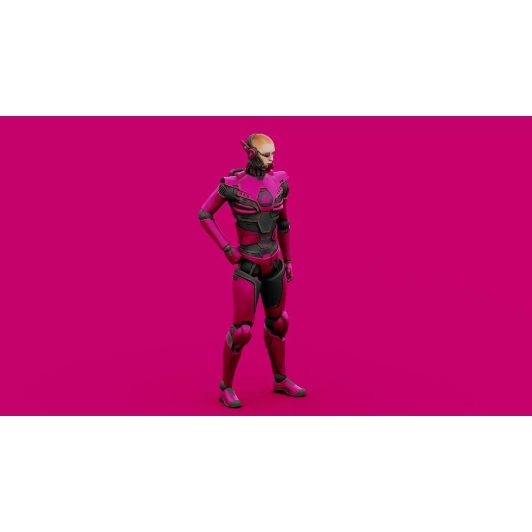CYBORGTOPIA B-36 3D Model – Rigged Sci-Fi Character for Unity, Unreal Engine - View 22