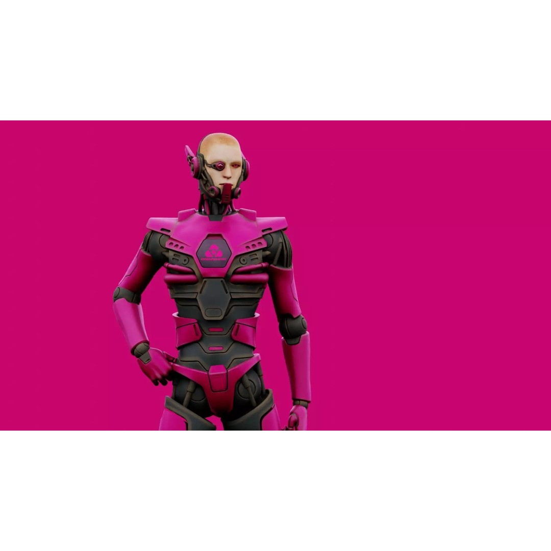 CYBORGTOPIA B-36 3D Model – Rigged Sci-Fi Character for Unity, Unreal Engine - View 3