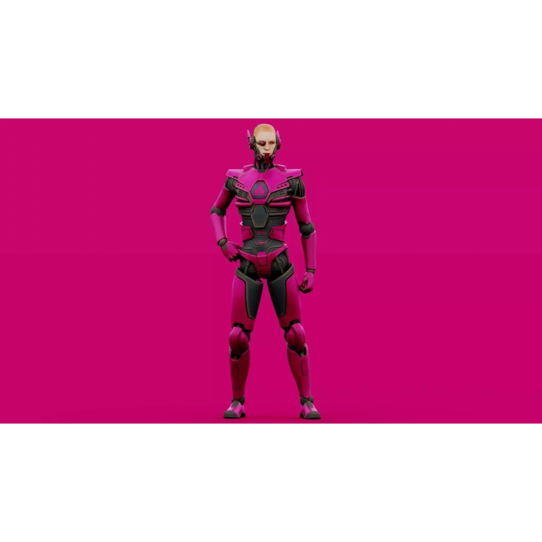 CYBORGTOPIA B-36 3D Model – Rigged Sci-Fi Character for Unity, Unreal Engine - View 4
