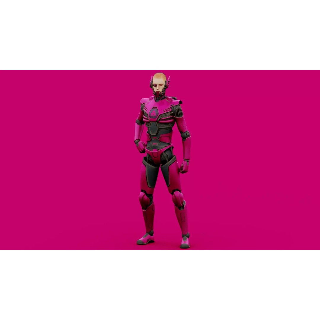 CYBORGTOPIA B-36 3D Model – Rigged Sci-Fi Character for Unity, Unreal Engine - View 6