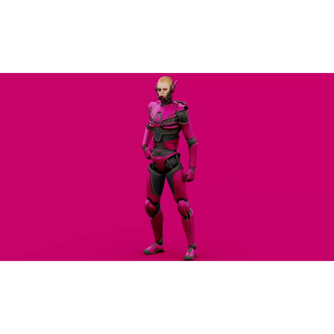 CYBORGTOPIA B-36 3D Model – Rigged Sci-Fi Character for Unity, Unreal Engine - View 7