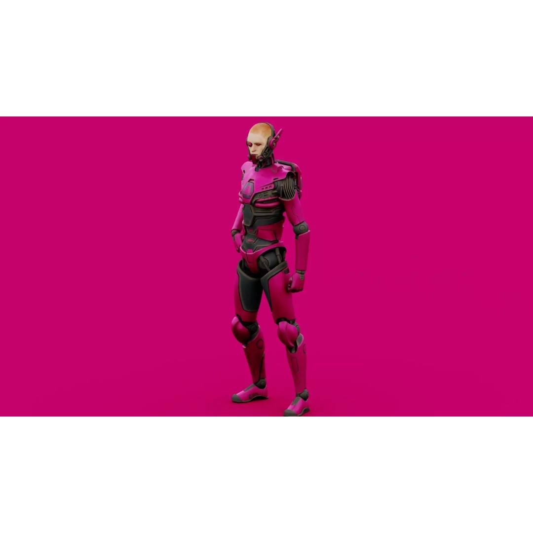 CYBORGTOPIA B-36 3D Model – Rigged Sci-Fi Character for Unity, Unreal Engine - View 8