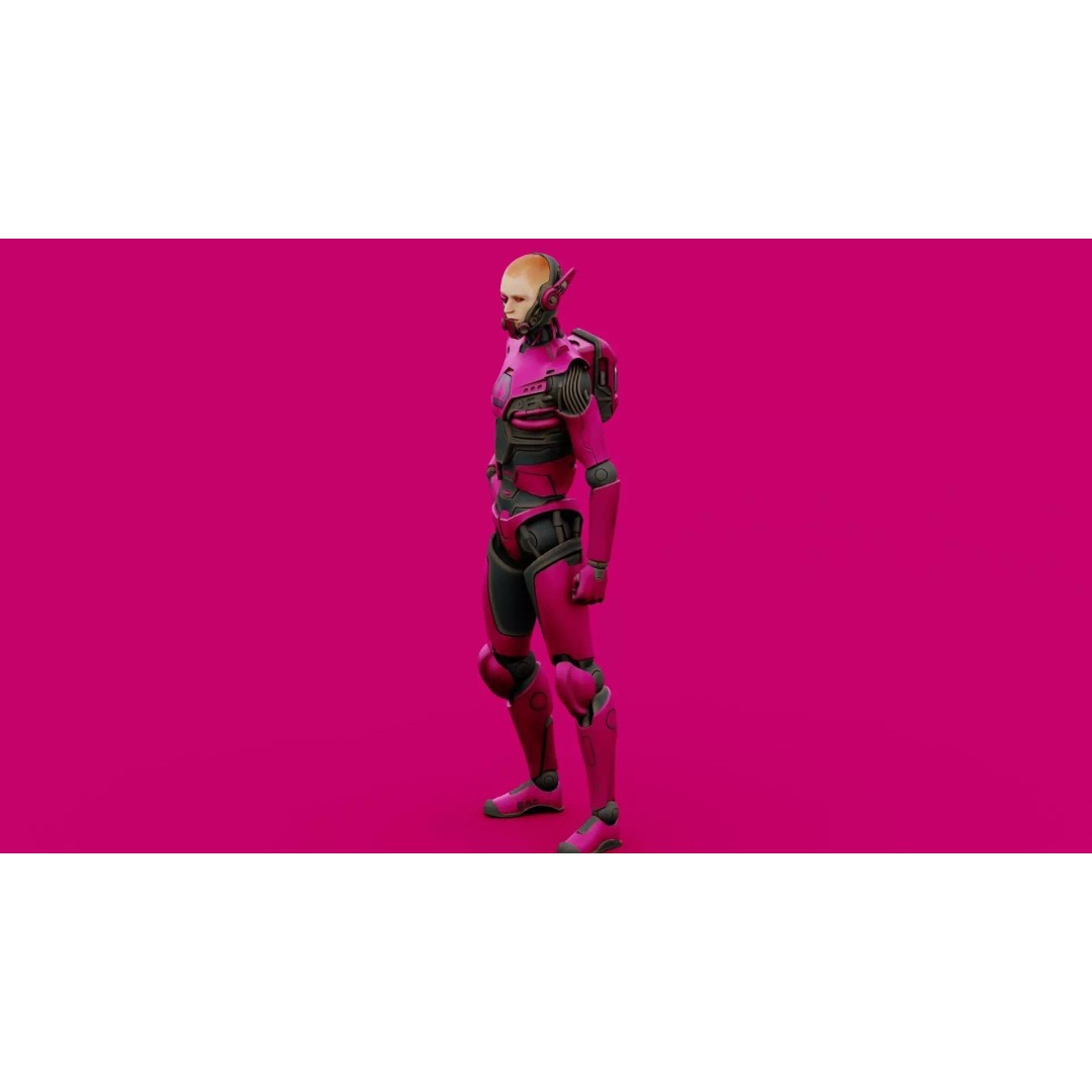 CYBORGTOPIA B-36 3D Model – Rigged Sci-Fi Character for Unity, Unreal Engine - View 9