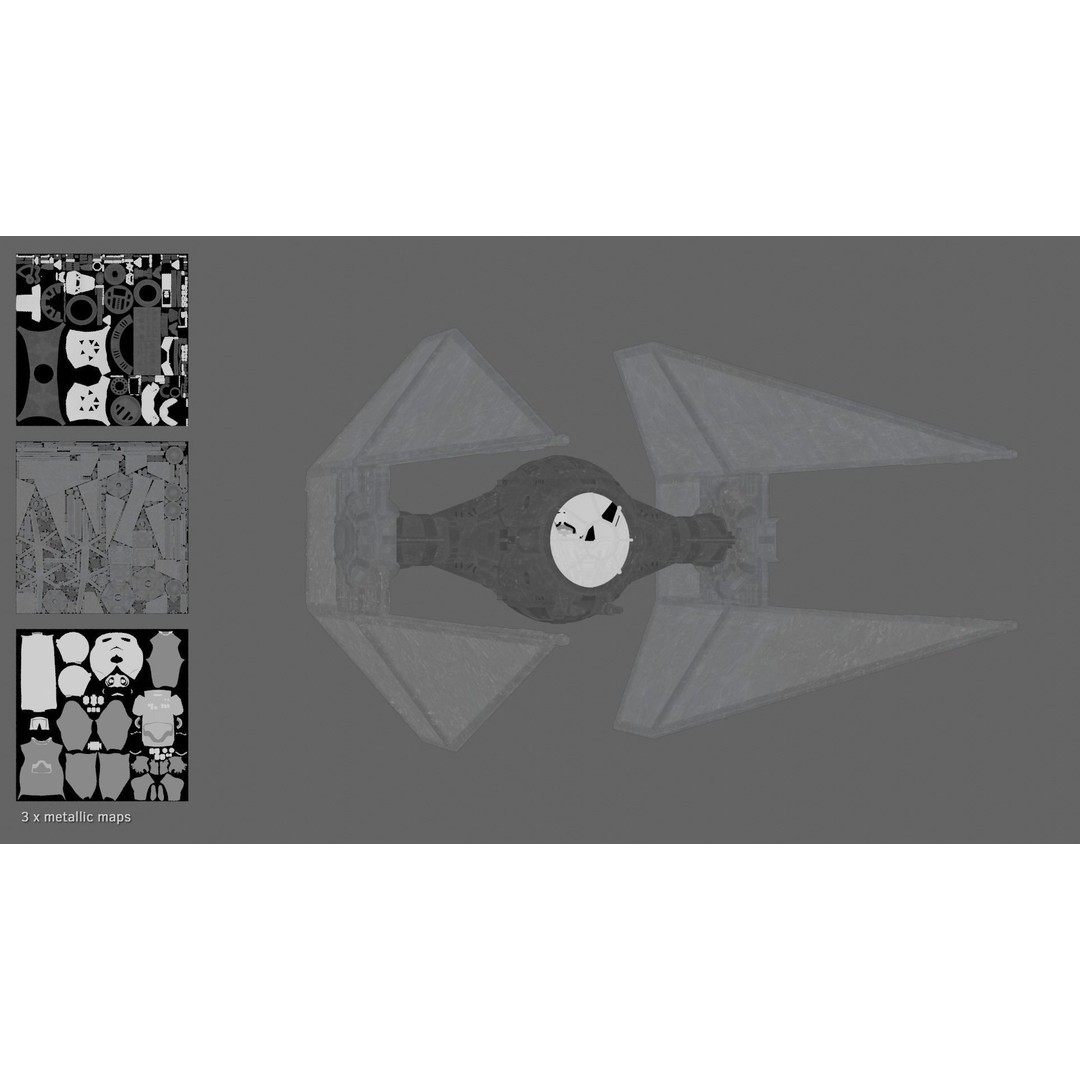 Star Wars Imperial TIE Interceptor 3D Model – Detailed PBR Rigged Asset, FBX - View 12