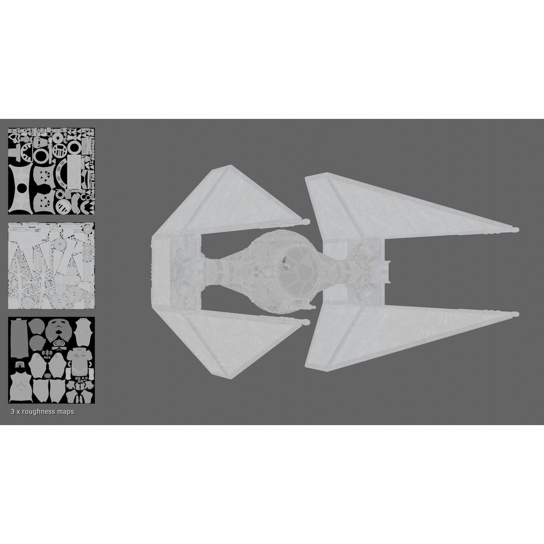 Star Wars Imperial TIE Interceptor 3D Model – Detailed PBR Rigged Asset, FBX - View 13