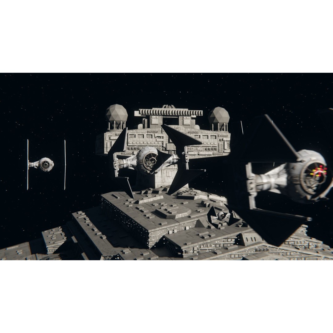 Star Wars Imperial TIE Interceptor 3D Model – Detailed PBR Rigged Asset, FBX - View 3