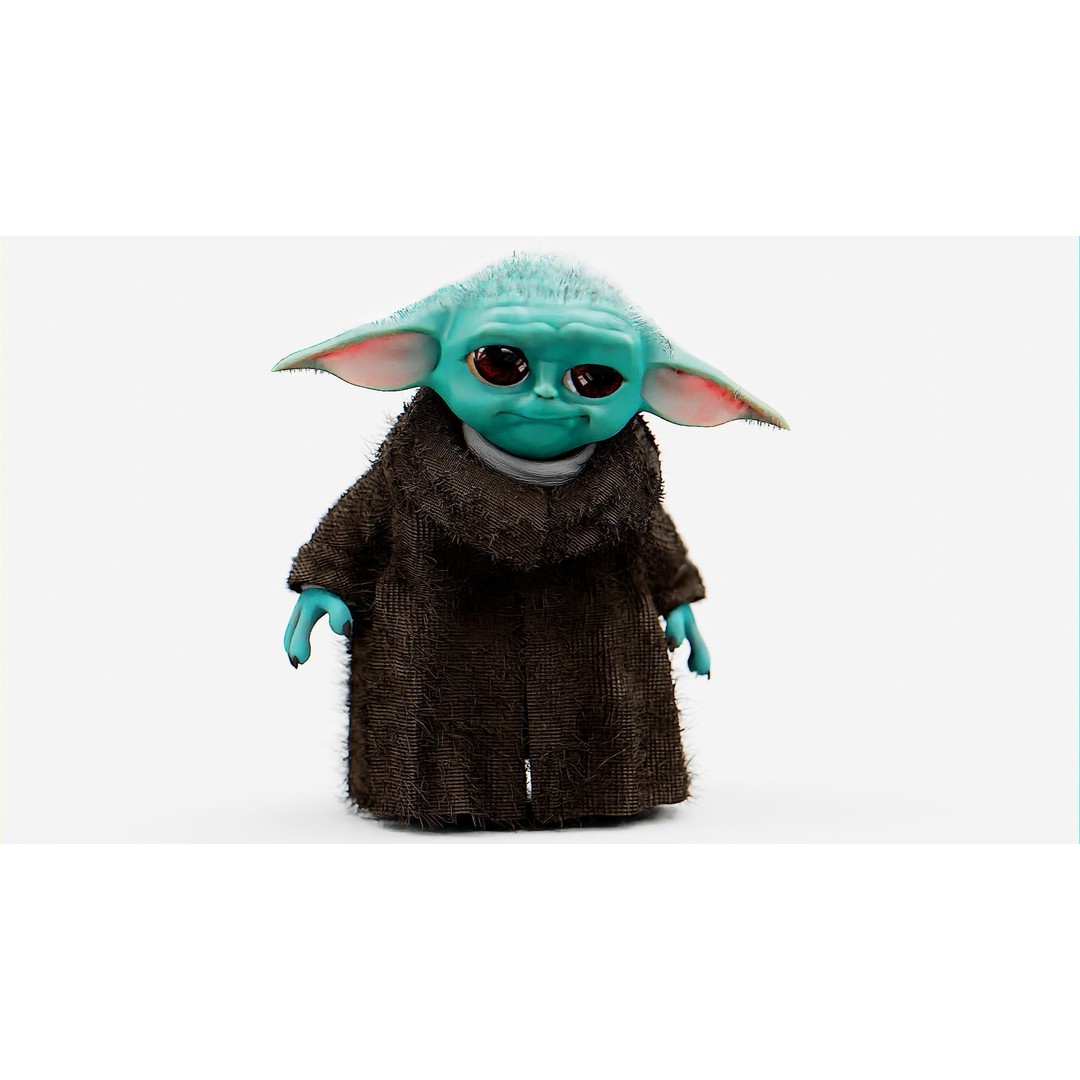Baby Yoda 3D Model – Rigged Character for Unreal Engine, Unity, FBX - View 3