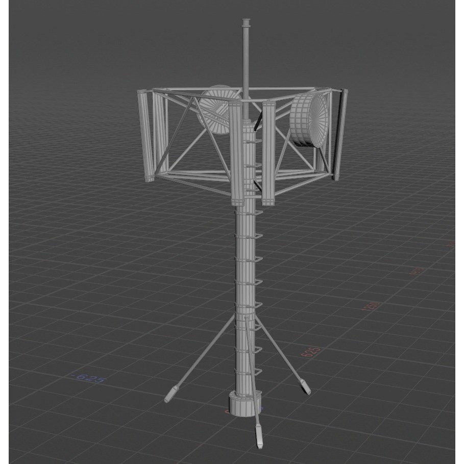 Antenna 3D Model – Low Poly Telecommunications Collection, FBX/OBJ - View 11