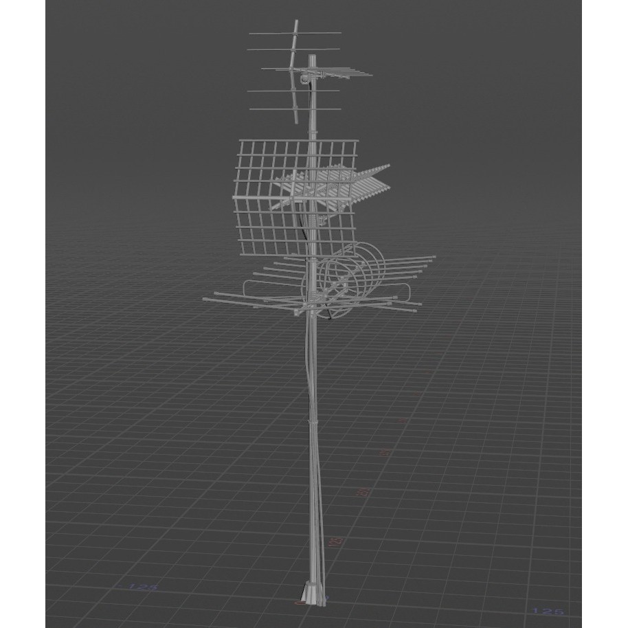 Antenna 3D Model – Low Poly Telecommunications Collection, FBX/OBJ - View 15