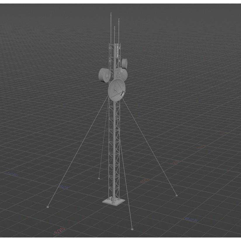 Antenna 3D Model – Low Poly Telecommunications Collection, FBX/OBJ - View 20