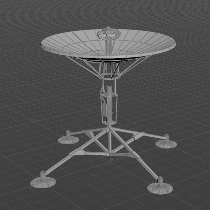 Antenna 3D Model – Low Poly Telecommunications Collection, FBX/OBJ - View 3