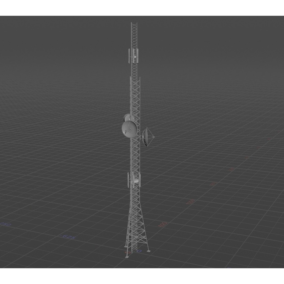 Antenna 3D Model – Low Poly Telecommunications Collection, FBX/OBJ - View 8