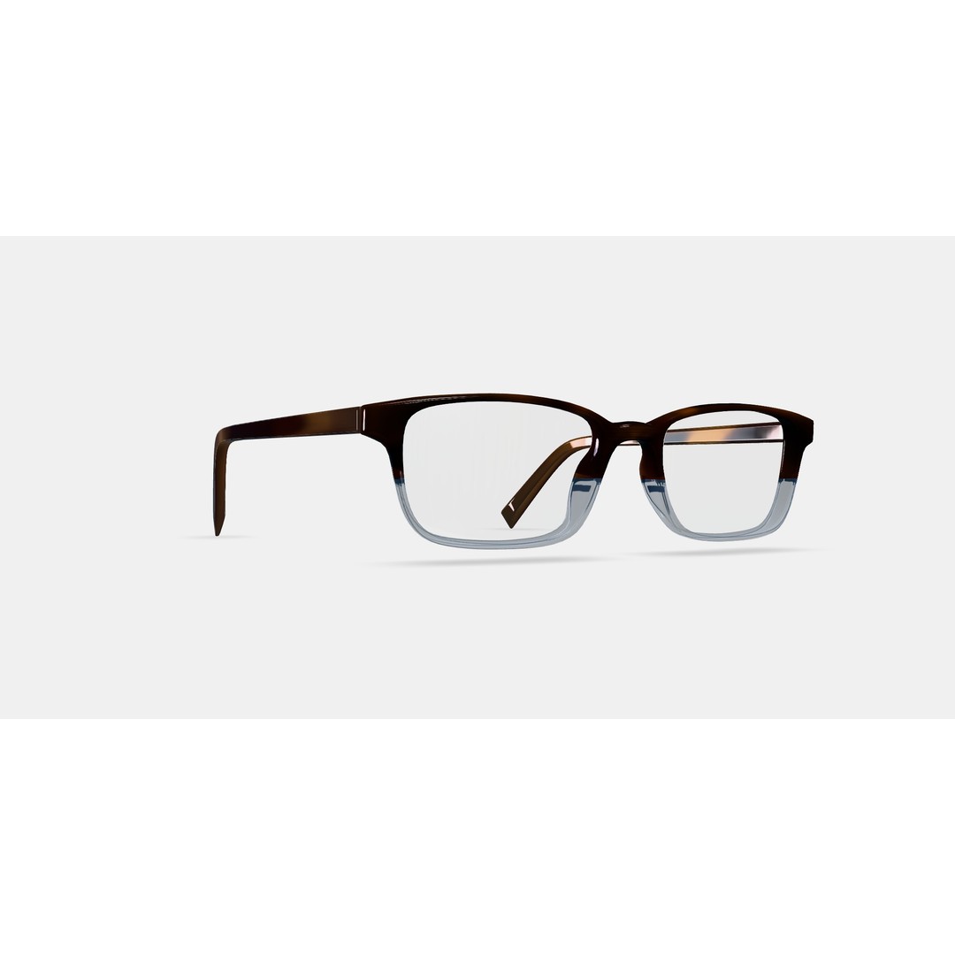 Wilkie Low Bridge Fit Eyeglasses 3D Model – Eastern Bluebird Fade, PBR Textured - View 10