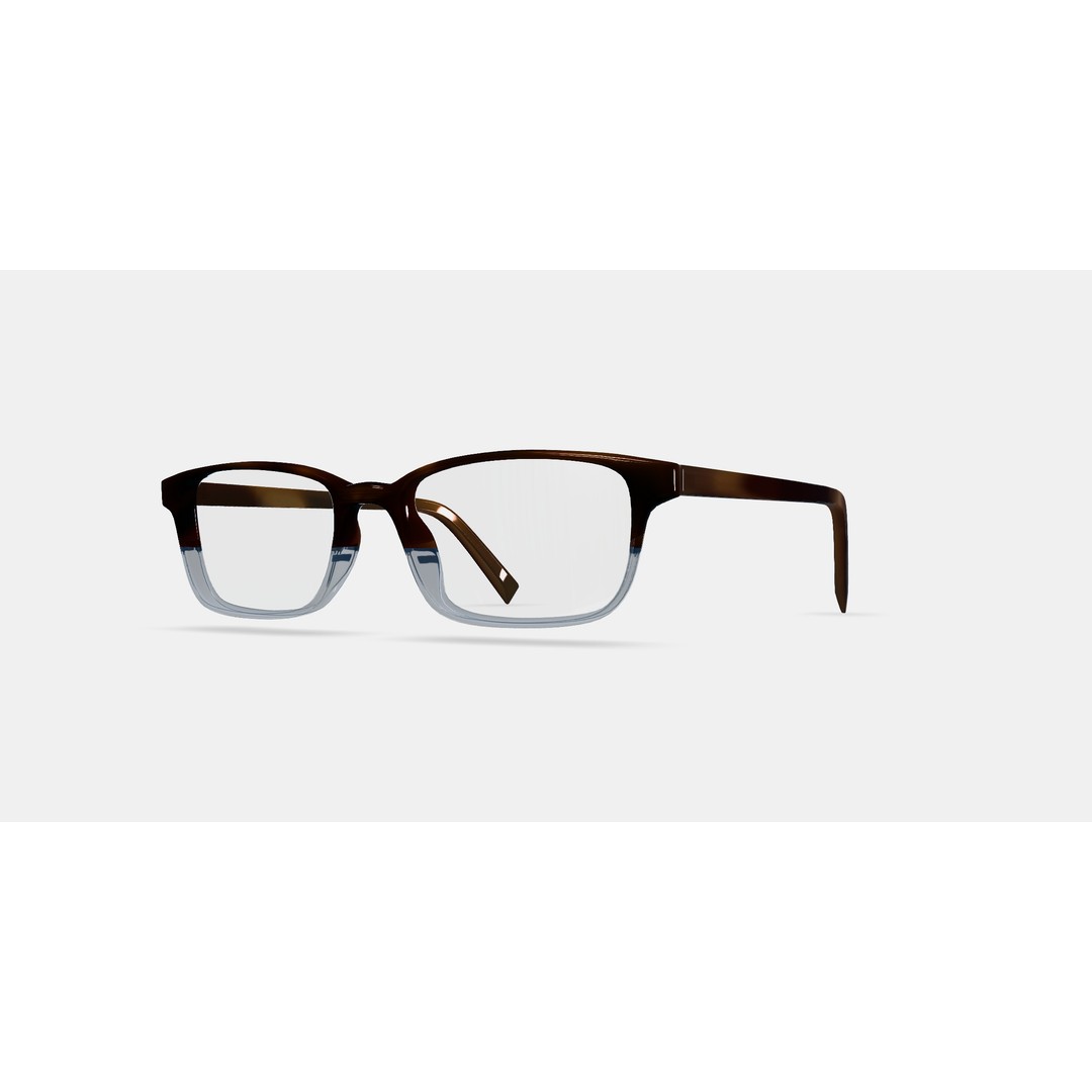 Wilkie Low Bridge Fit Eyeglasses 3D Model – Eastern Bluebird Fade, PBR Textured - View 14