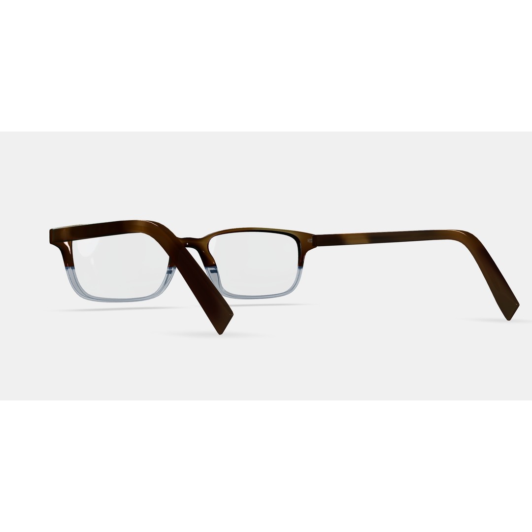 Wilkie Low Bridge Fit Eyeglasses 3D Model – Eastern Bluebird Fade, PBR Textured - View 3